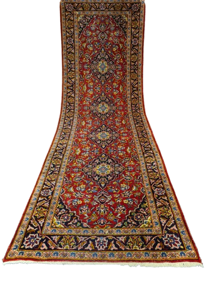 Perserteppich Orientteppich Handgeknüpfer Teppich Keshan 300x100cm