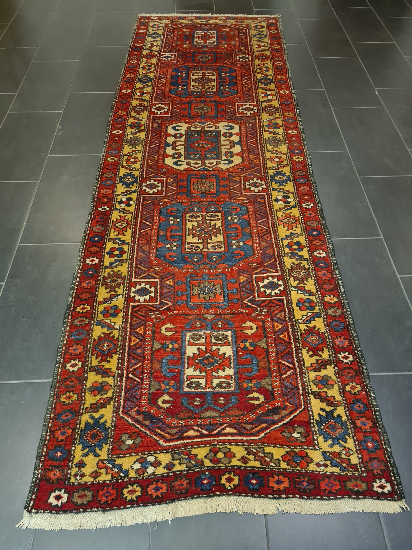 Perserteppich Orientteppich Handgeknüpfter Heris Teppich 320x105cm