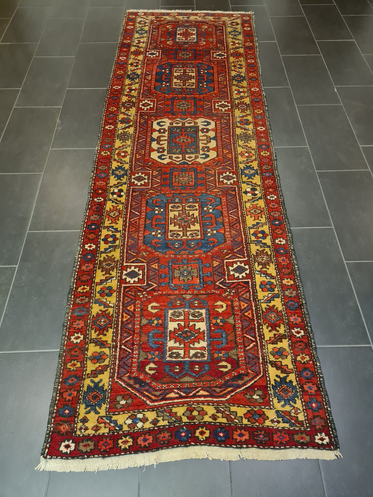 Perserteppich Orientteppich Handgeknüpfter Heris Teppich 320x105cm