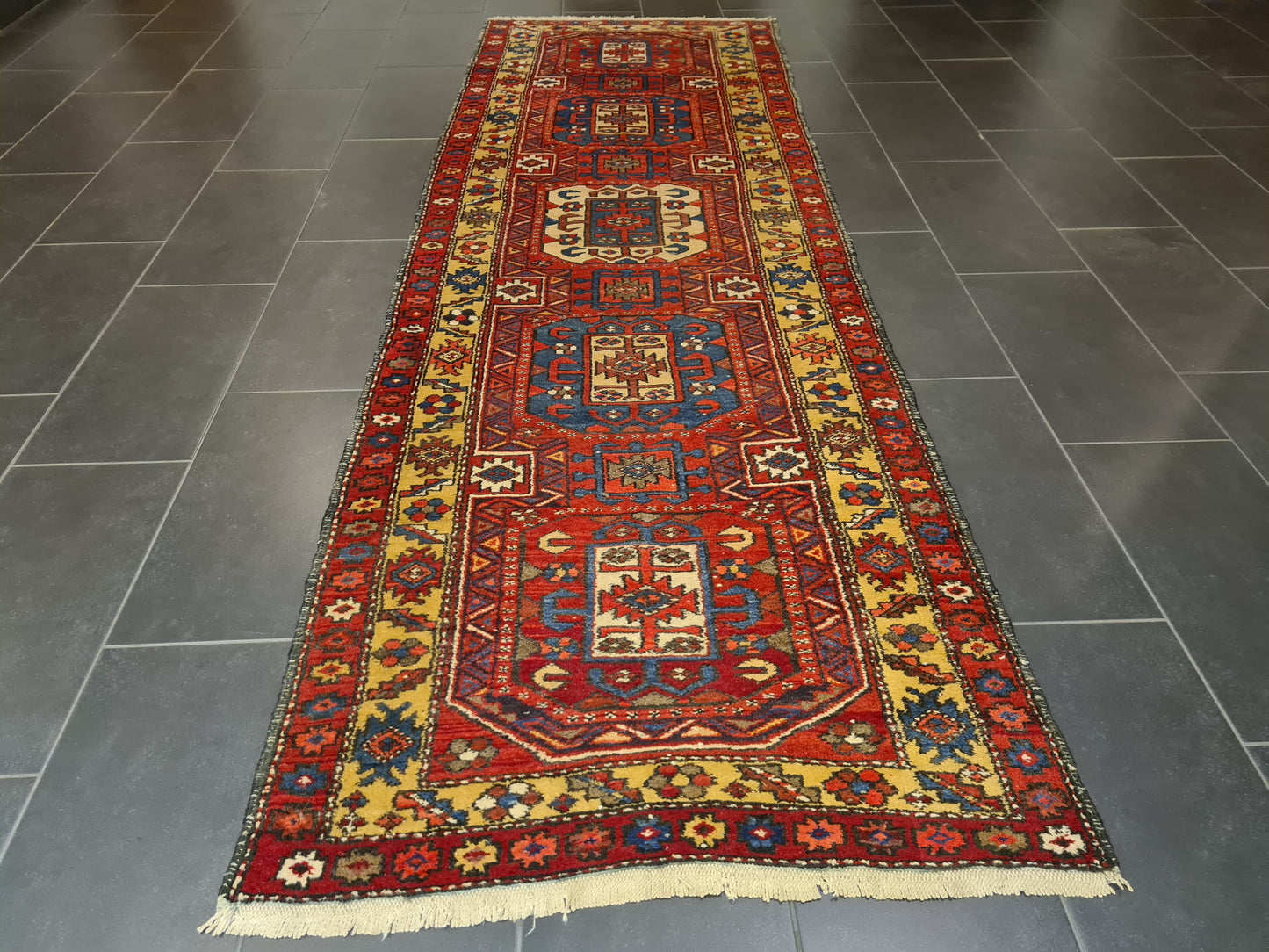 Perserteppich Orientteppich Handgeknüpfter Heris Teppich 320x105cm