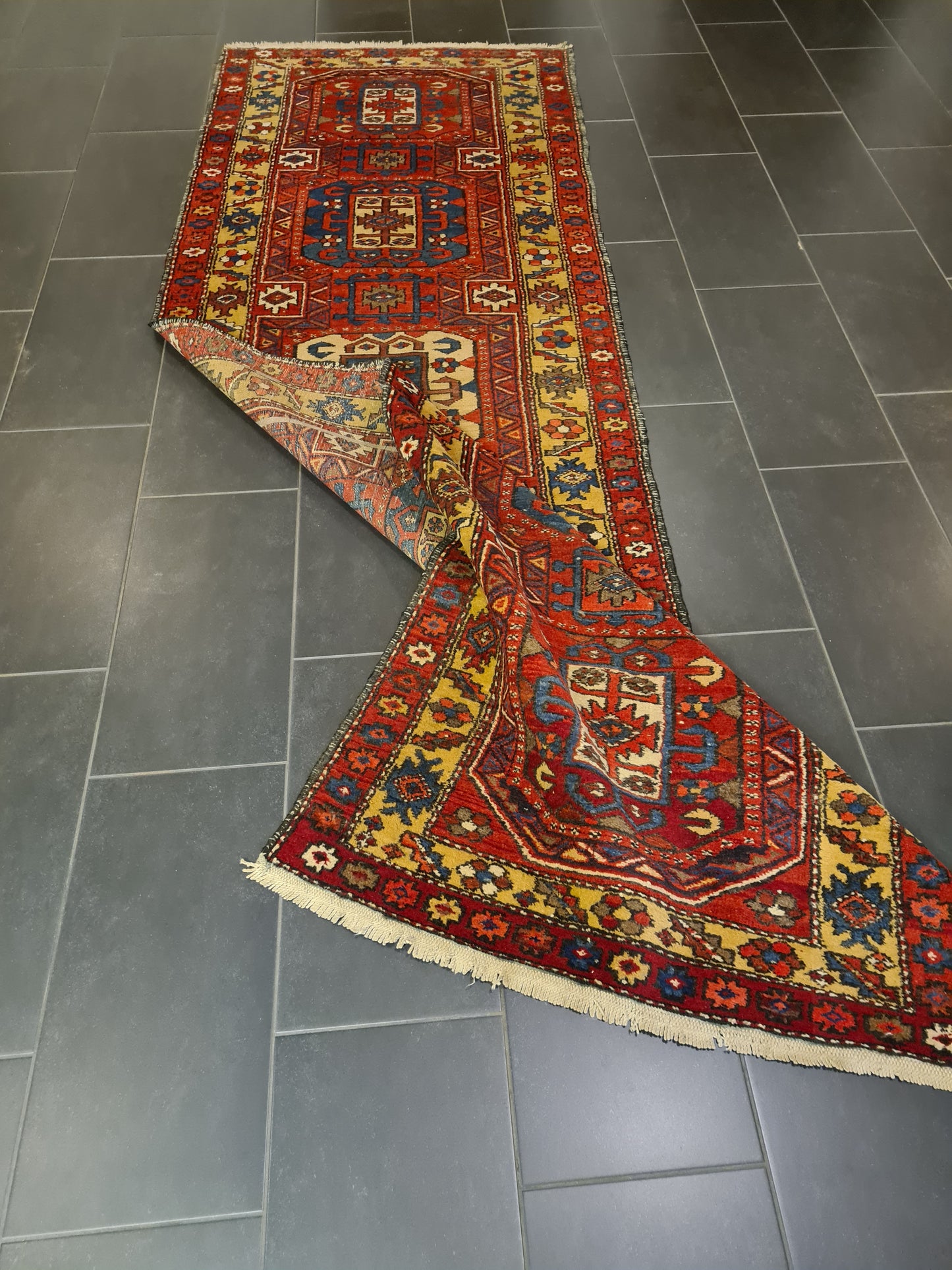 Perserteppich Orientteppich Handgeknüpfter Heris Teppich 320x105cm