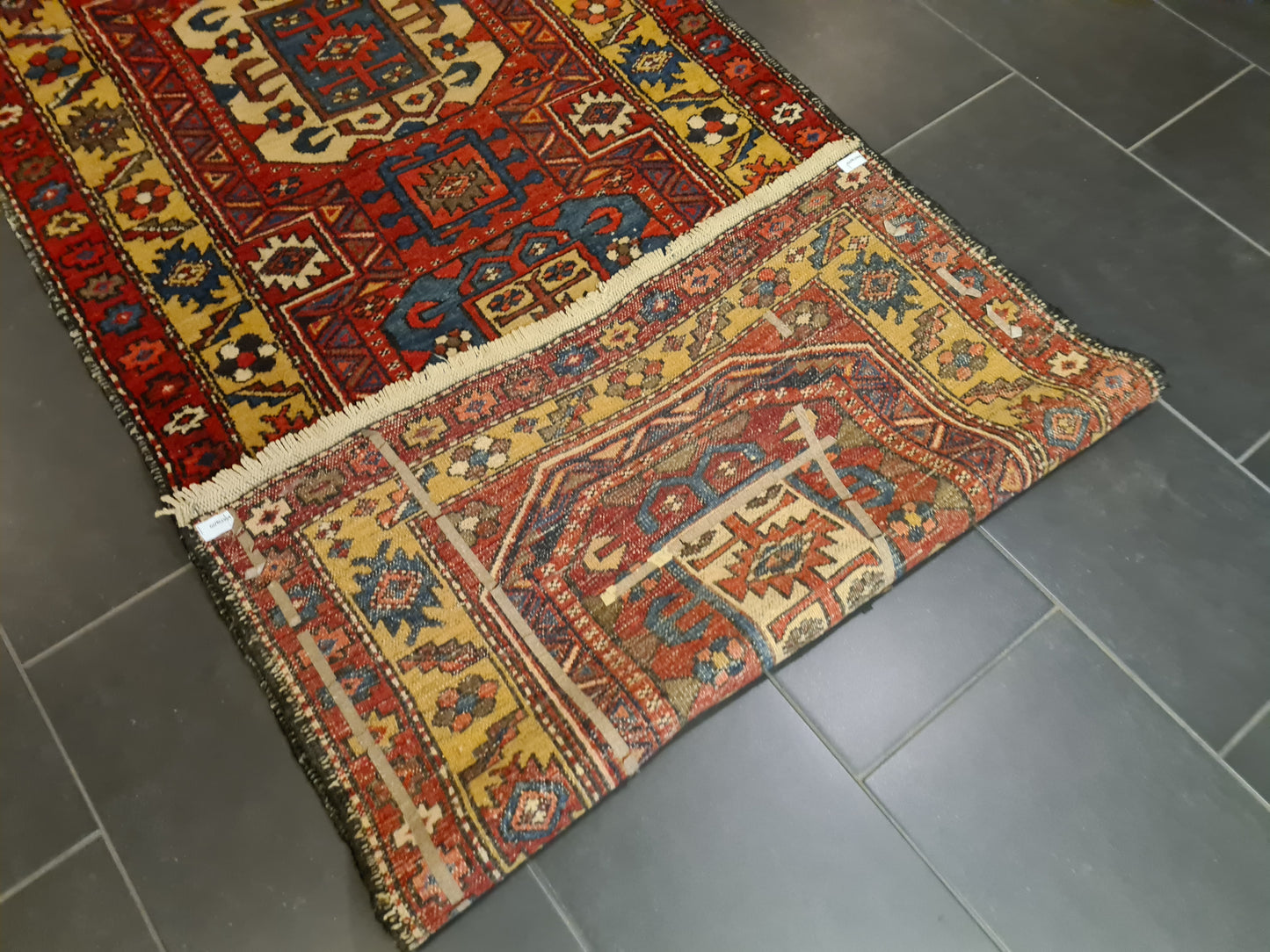 Perserteppich Orientteppich Handgeknüpfter Heris Teppich 320x105cm