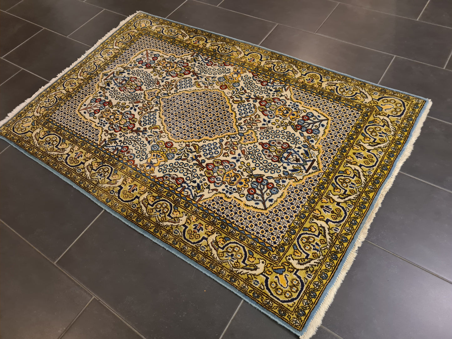 Perserteppich Orientteppich Handgeknüpfter Teppich Ghoum 160x110cm