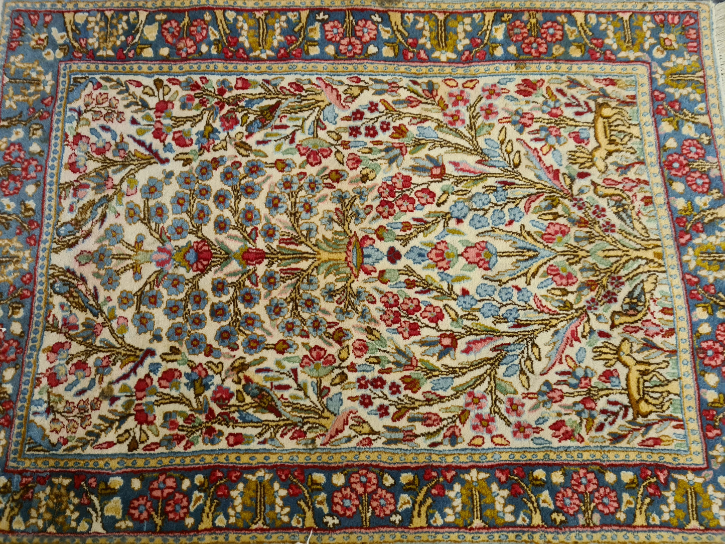 Perserteppich Orientteppich Handgeknüpfter Teppich Kirman 130x90cm