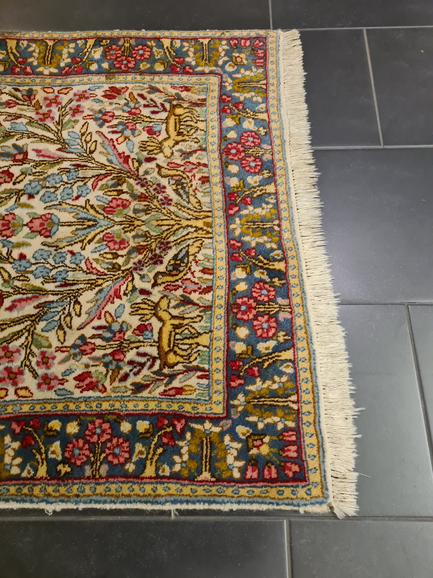Perserteppich Orientteppich Handgeknüpfter Teppich Kirman 130x90cm