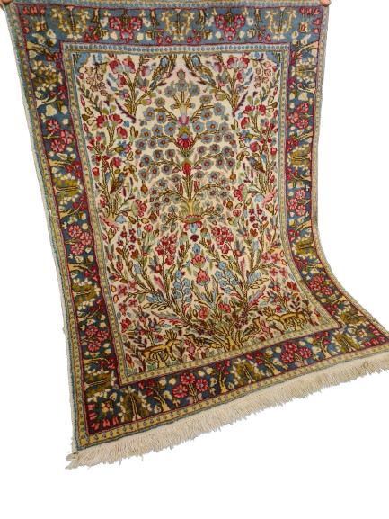 Perserteppich Orientteppich Handgeknüpfter Teppich Kirman 130x90cm