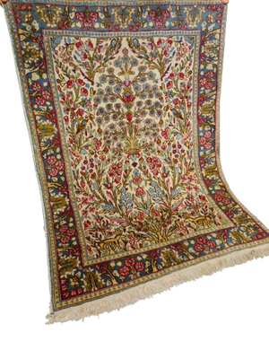Perserteppich Orientteppich Handgeknüpfter Teppich Kirman 130x90cm