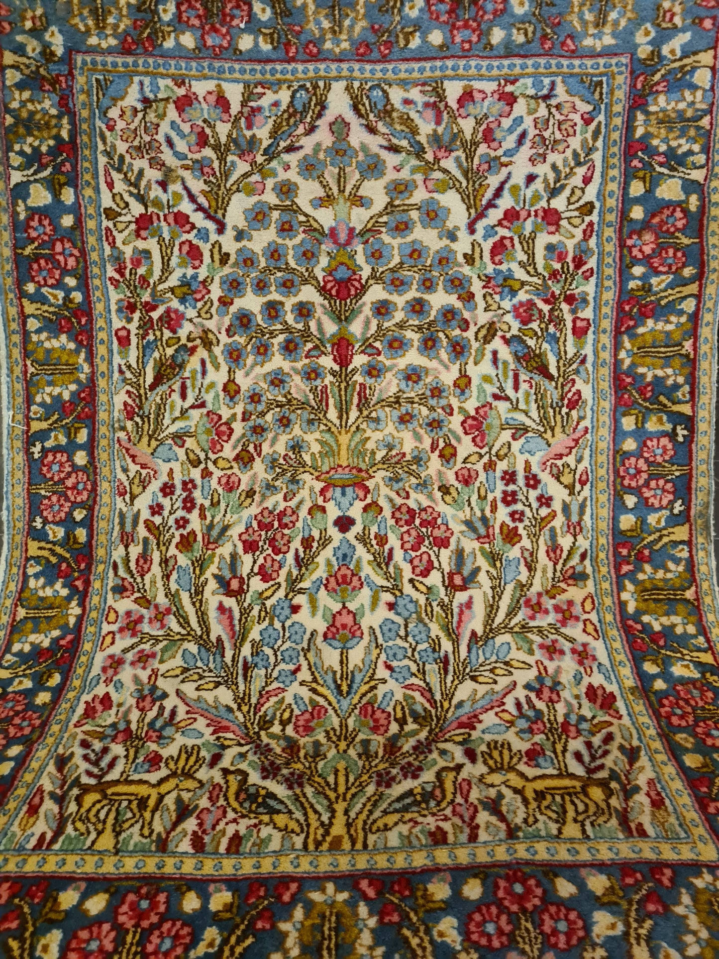 Perserteppich Orientteppich Handgeknüpfter Teppich Kirman 130x90cm