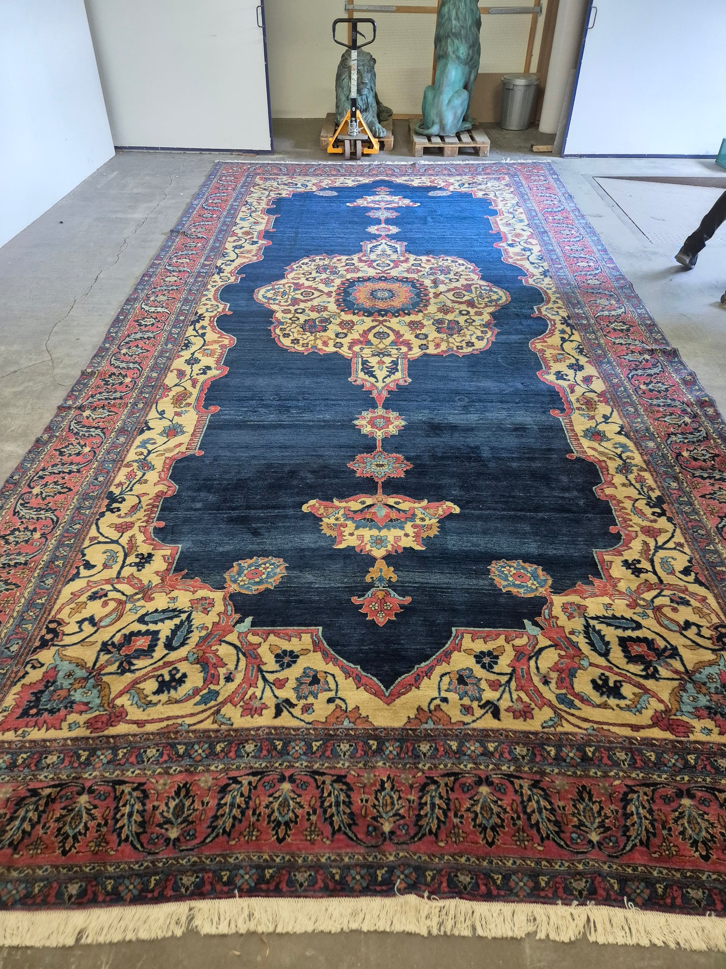 Antiker Handgeknüpfter Perserteppich Fergahan Sarough 675x345cm