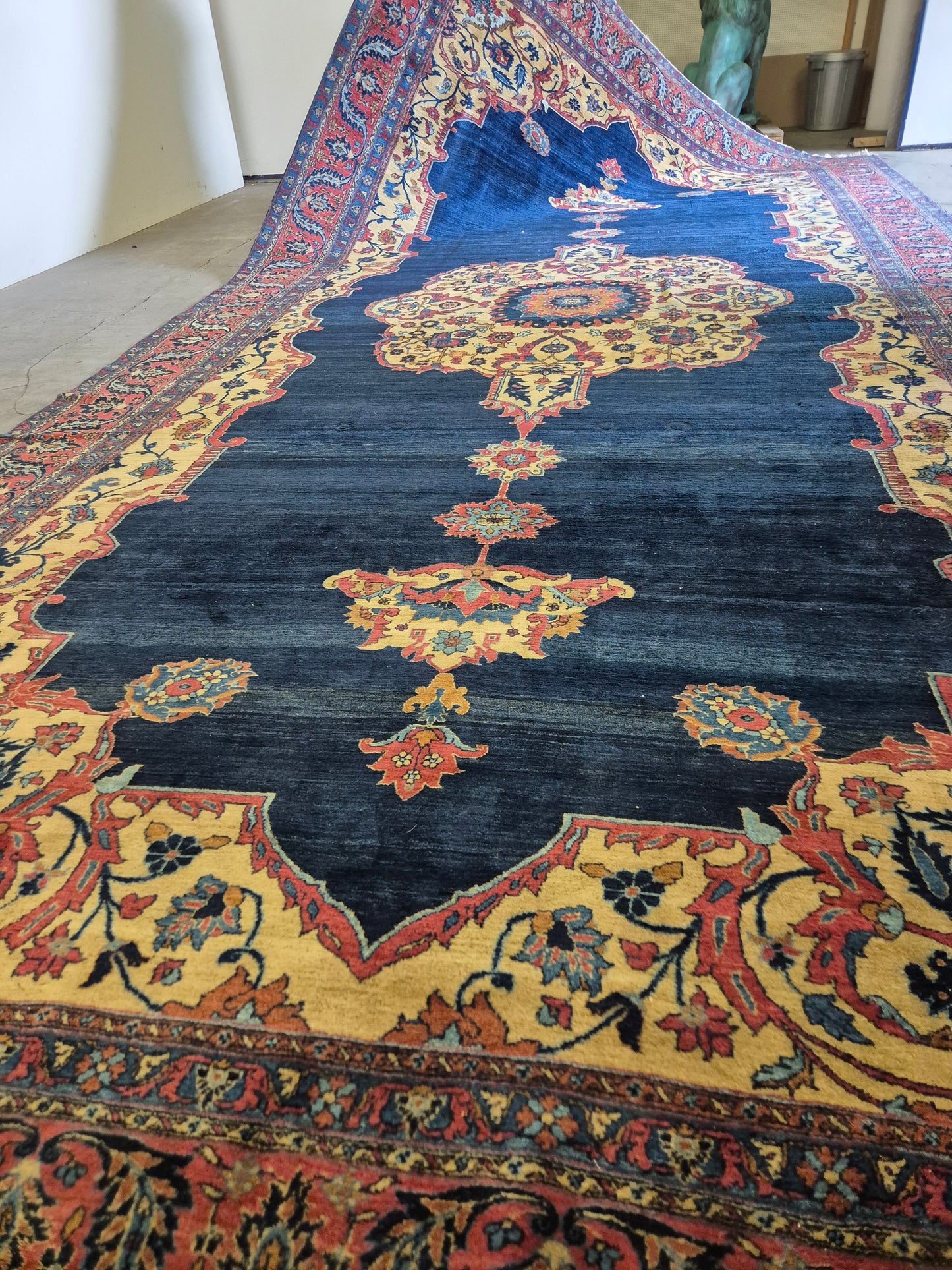 Antiker Handgeknüpfter Perserteppich Fergahan Sarough 675x345cm