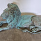 Lebensgroße Bronze Skulptur Liegender Löwe Massiv Schwer ca. 150kg
