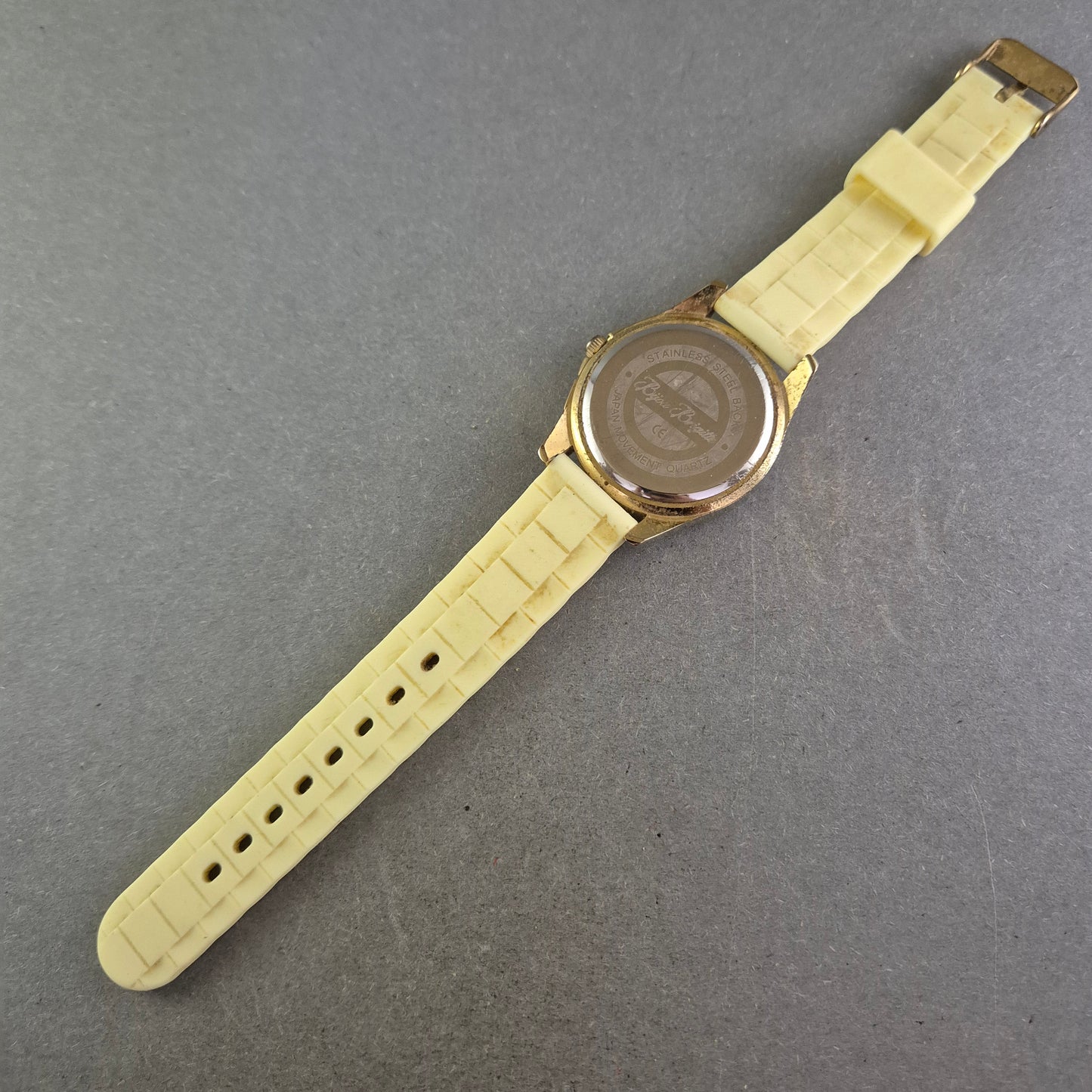 Bijou Brigitte Damen Uhr – Goldfarben mit strukturiertem Silikonband