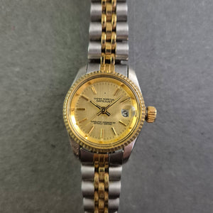 Datejust Damen Uhr – Zweifarbige Optik mit Datumsanzeige