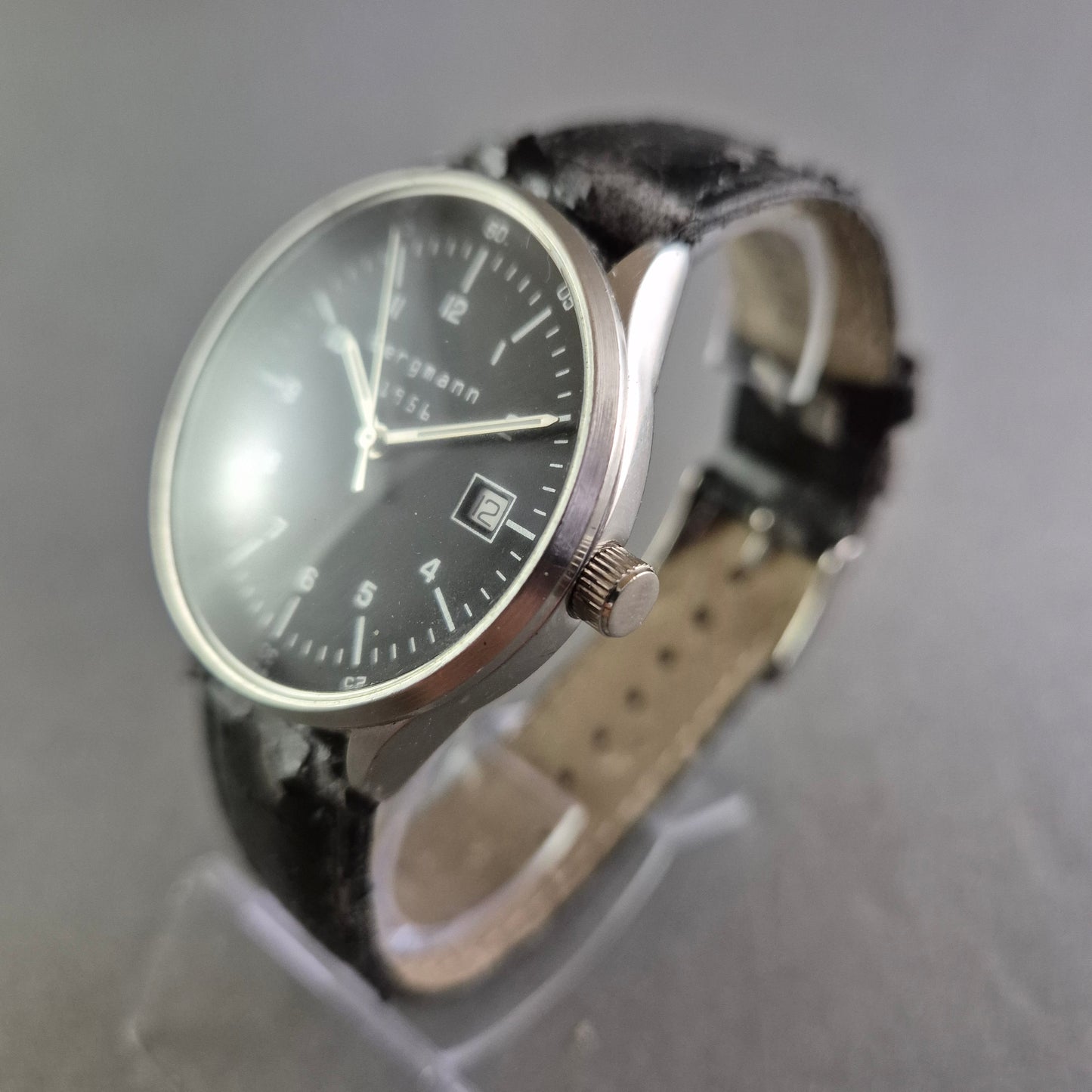 Bergmann Herren Uhr – Schwarzes Zifferblatt mit Datumsanzeige