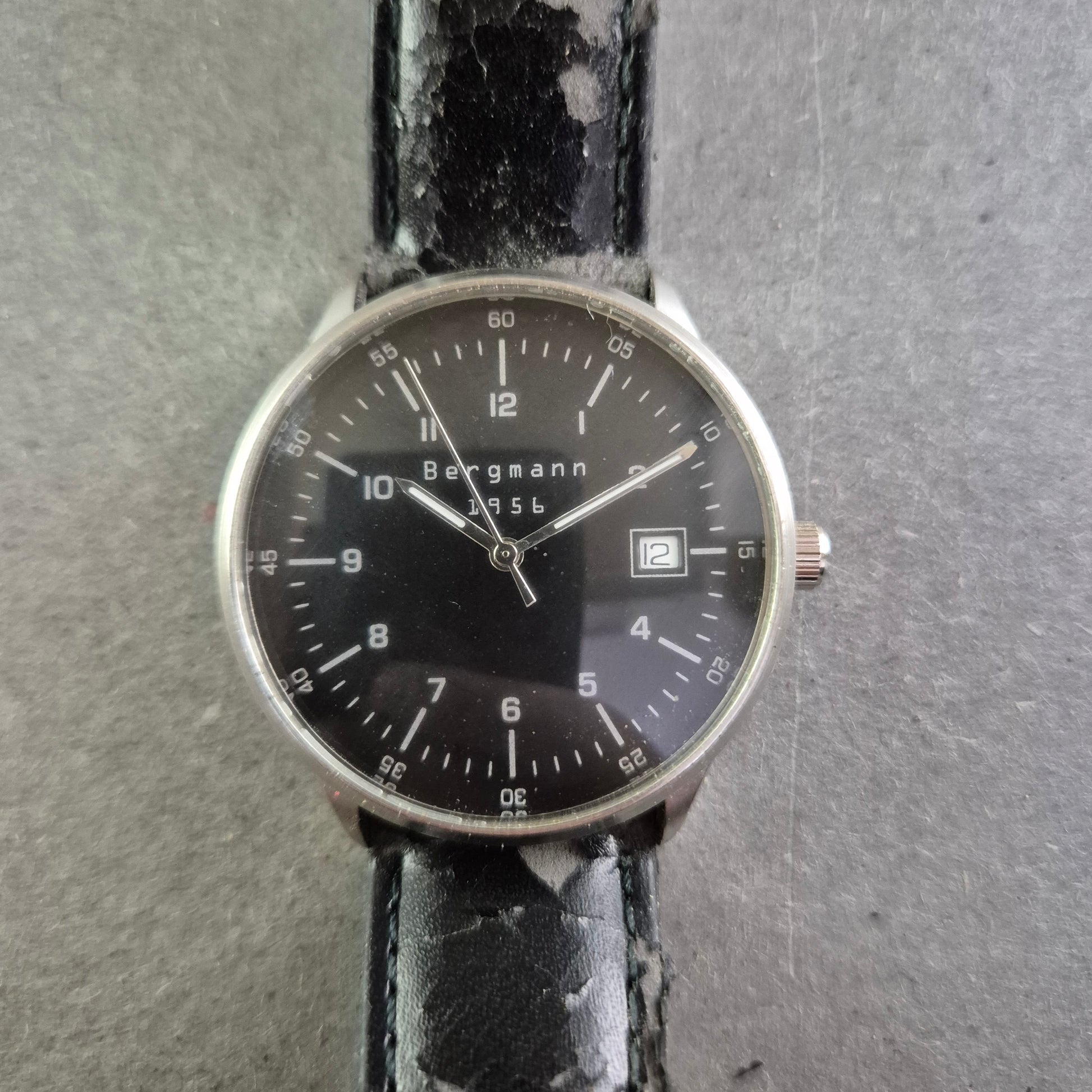 Bergmann Herren Uhr – Schwarzes Zifferblatt mit Datumsanzeige