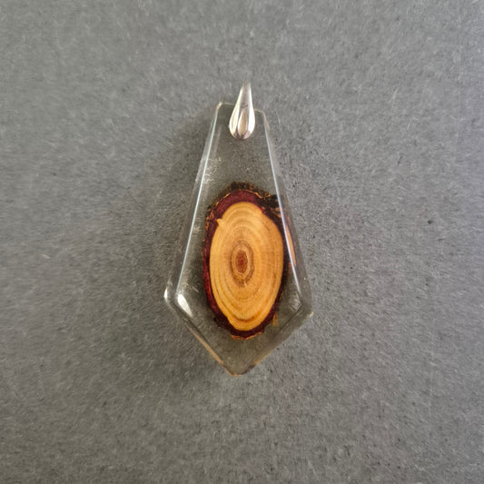 Handgefertigter Harz-Anhänger mit Holzscheibe – Natur trifft Design