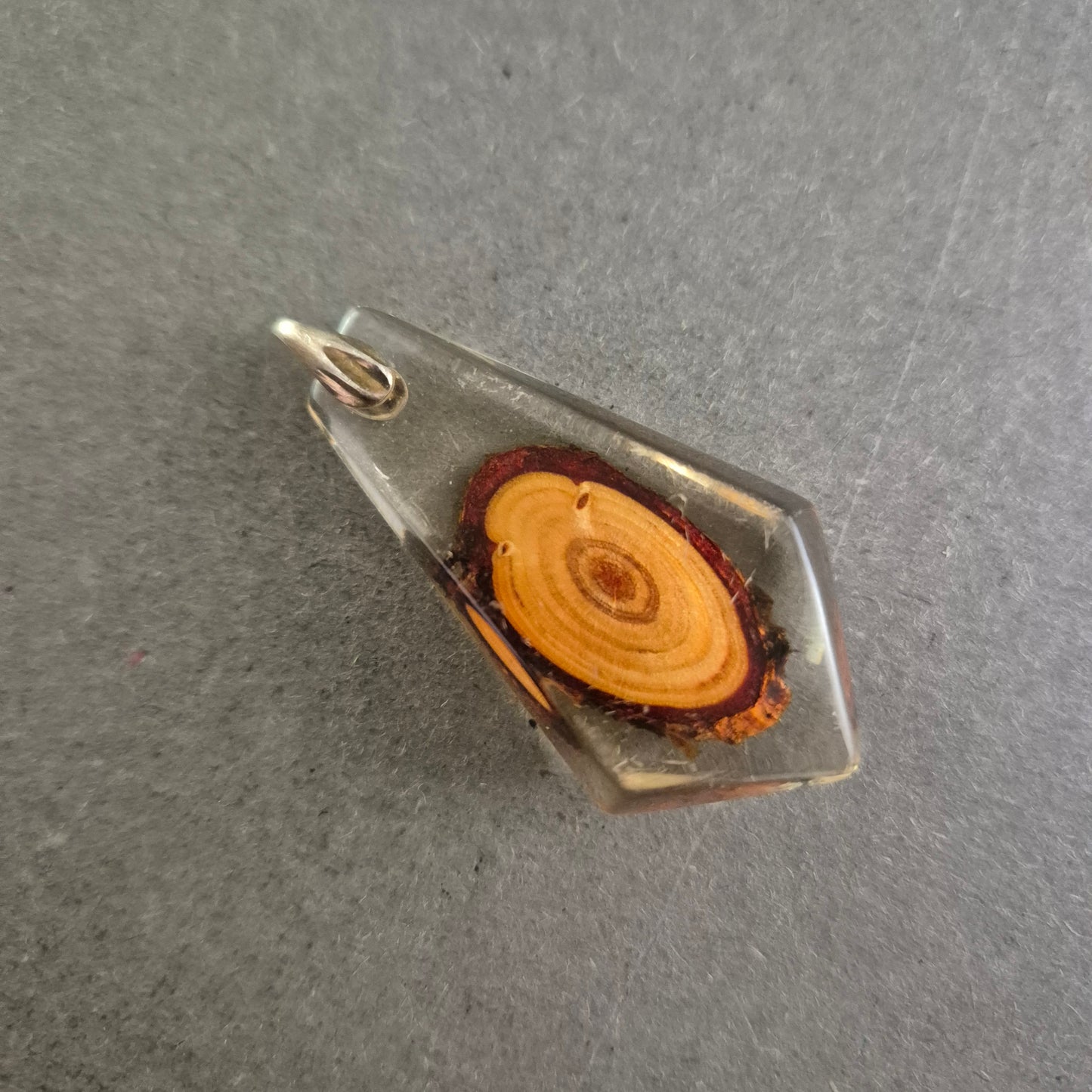 Handgefertigter Harz-Anhänger mit Holzscheibe – Natur trifft Design