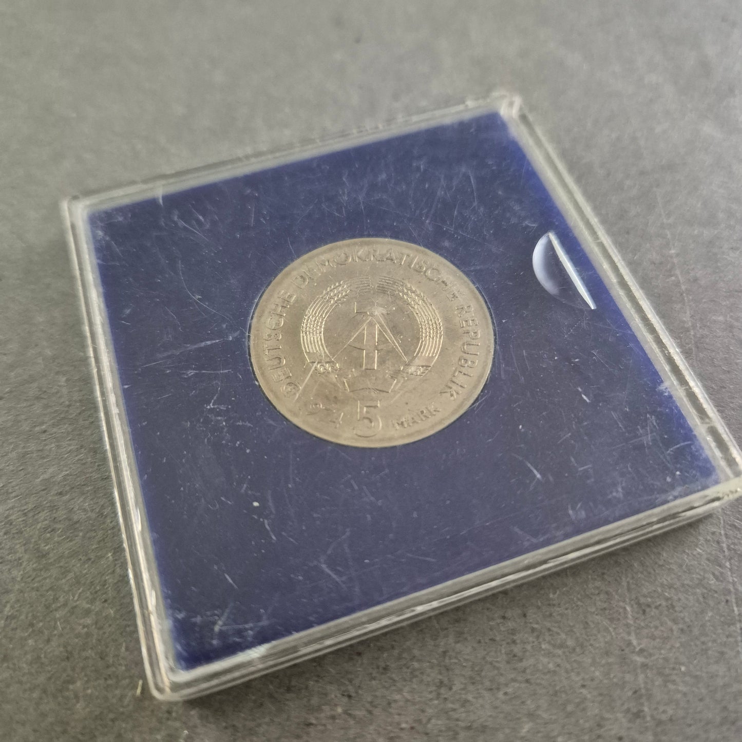 5 Mark DDR Gedenkmünze 1974 – Philipp Reis im Etui