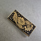 Rechteckige florale Brosche im Schwarz-Gold-Look – Vintage-Stil mit Blumenmotiv