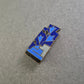 Vintage Anstecknadel mit Emaille-Motiv in Blau – Geometrisches Design