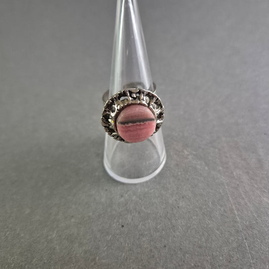 Vintage Ring mit Rhodochrosit – Handgearbeitetes Unikat