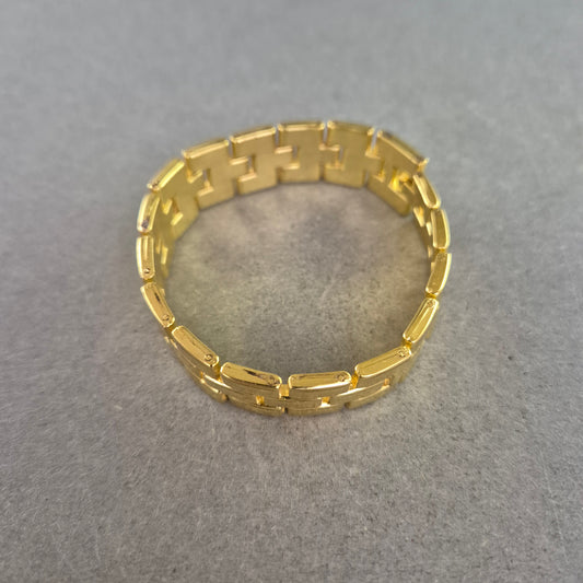 Glänzendes Gliederarmband aus Metall in Goldoptik