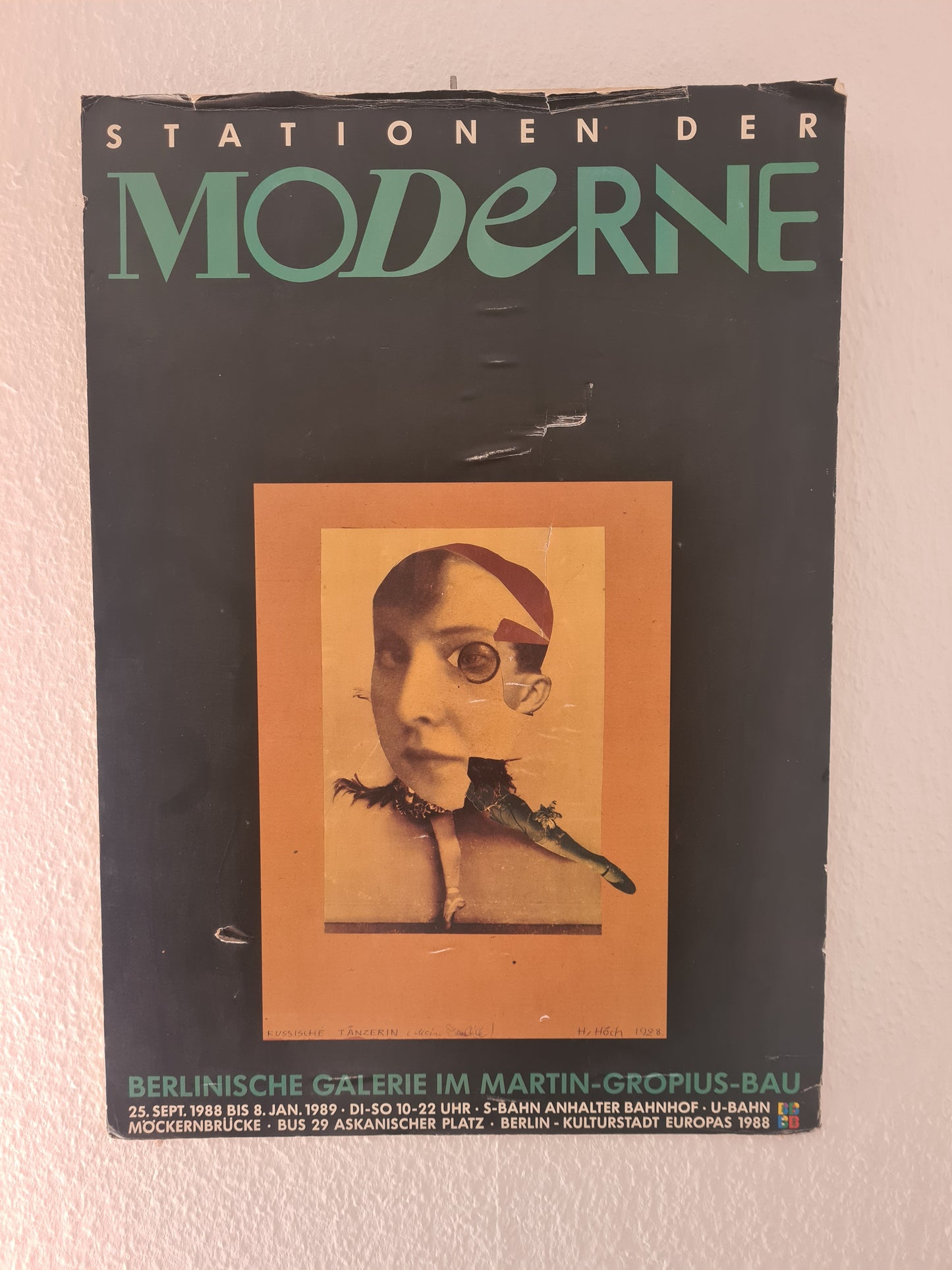 Kunstplakat „Stationen der Moderne – Berlinische Galerie 1988/89“ 60x42cm