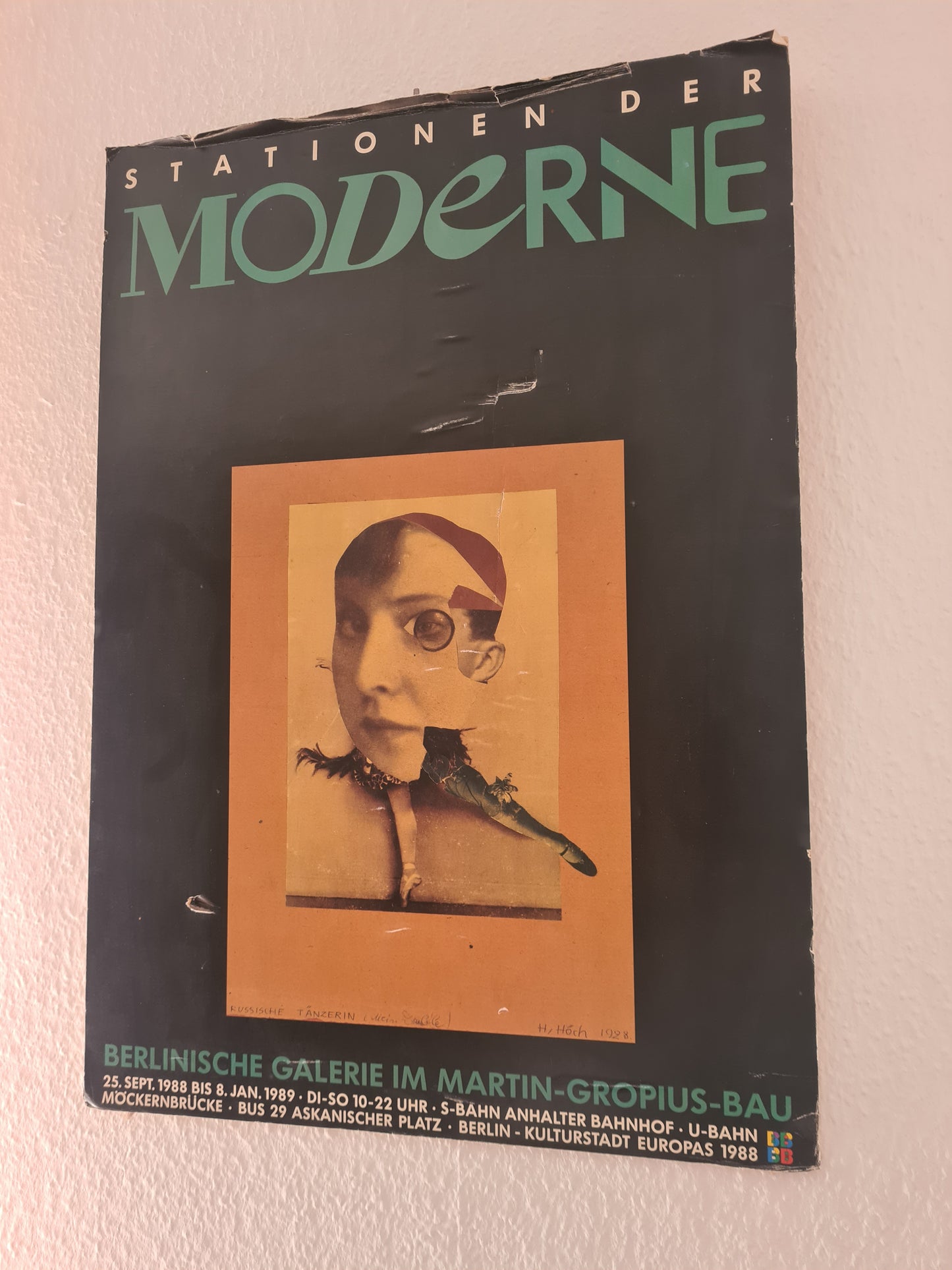 Kunstplakat „Stationen der Moderne – Berlinische Galerie 1988/89“ 60x42cm