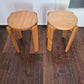 2er Set Holz-Hocker 1970er Jahre 47x35cm