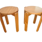 2er Set Holz-Hocker 1970er Jahre 47x35cm