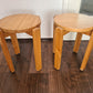 2er Set Holz-Hocker 1970er Jahre 47x35cm