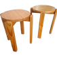2er Set Holz-Hocker 1970er Jahre 47x35cm