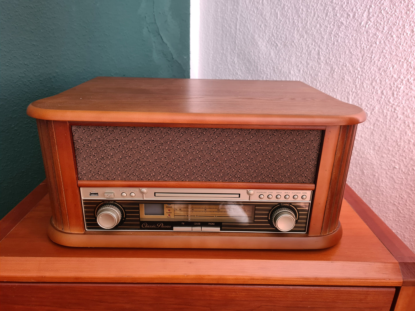 Classic Phono TCD-2500 USB Radio/CD-Player mit 2 Lautsprechern 50cm