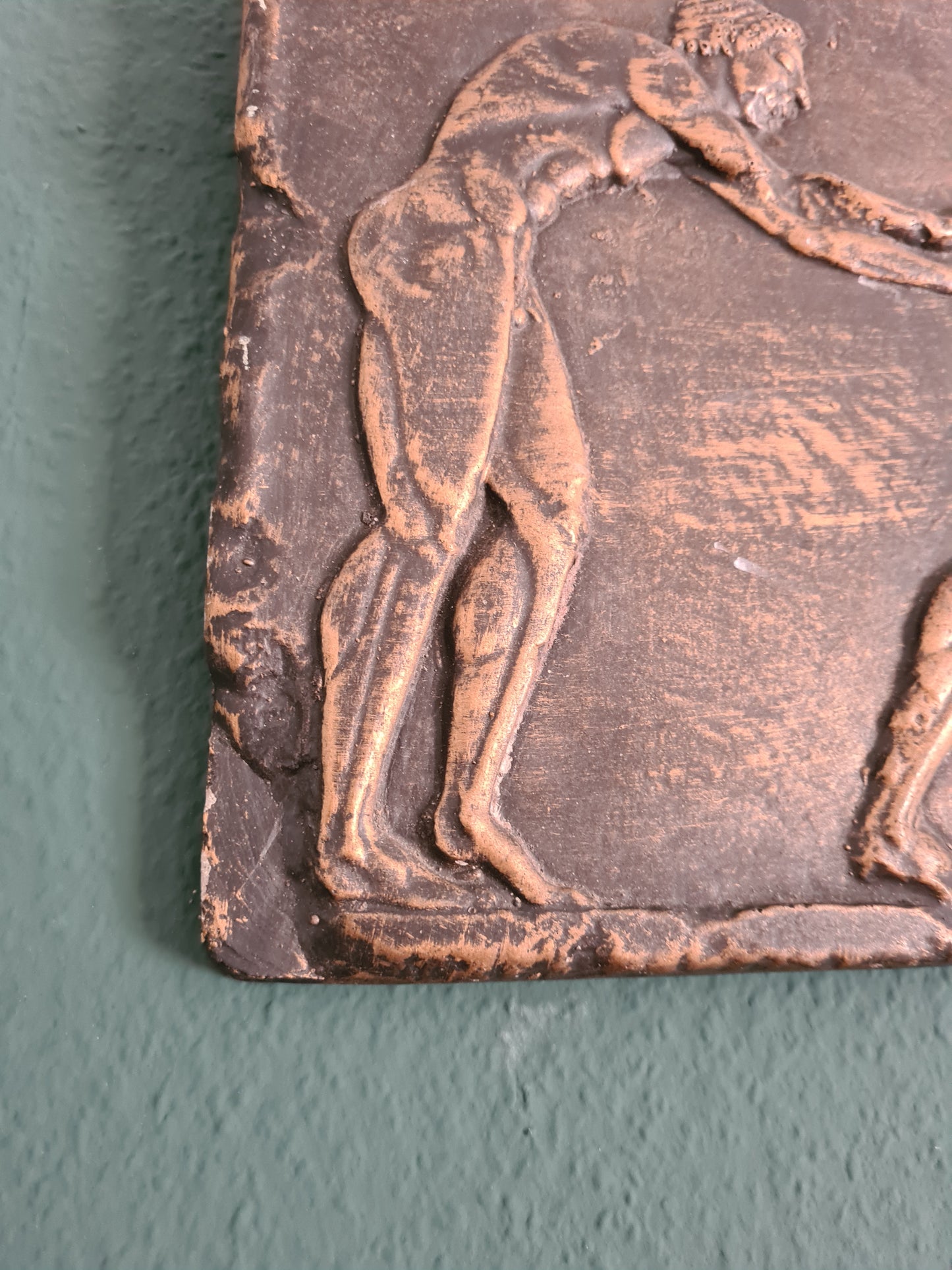 Relief-Wandbild – Griechische Kämpfer in massivem Stein 80x30cm