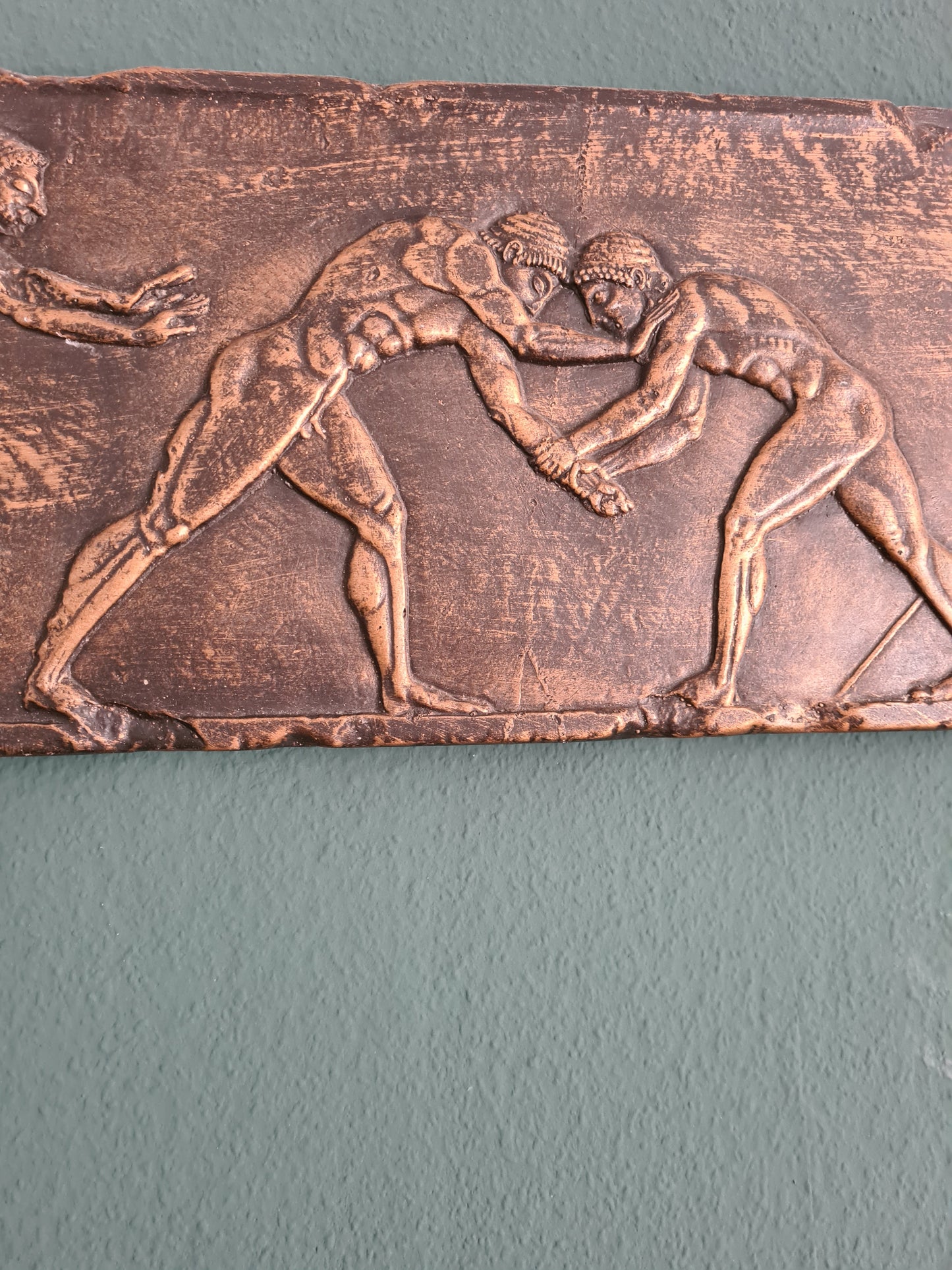 Relief-Wandbild – Griechische Kämpfer in massivem Stein 80x30cm