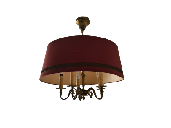 Antike Deckenlampe im Art-Déco-Stil  Bronze 5-armig 50cm