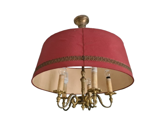 Antike Deckenlampe im Art-Déco-Stil  Bronze 5-armig 50cm