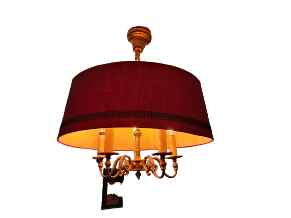 Antike Deckenlampe im Art-Déco-Stil  Bronze 5-armig 50cm