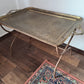 Antiker Tablett Tisch Messing Metall Tisch Orient Serviertisch 85x50cm