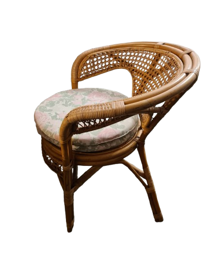 Mid-Century Vintage Sitzgruppe aus Rattan Bank 2 Sessel Tisch