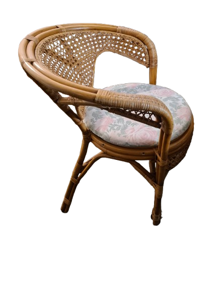 Mid-Century Vintage Sitzgruppe aus Rattan Bank 2 Sessel Tisch