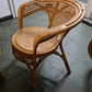 Mid-Century Vintage Sitzgruppe aus Rattan Bank 2 Sessel Tisch