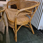 Mid-Century Vintage Sitzgruppe aus Rattan Bank 2 Sessel Tisch