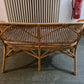 Mid-Century Vintage Sitzgruppe aus Rattan Bank 2 Sessel Tisch