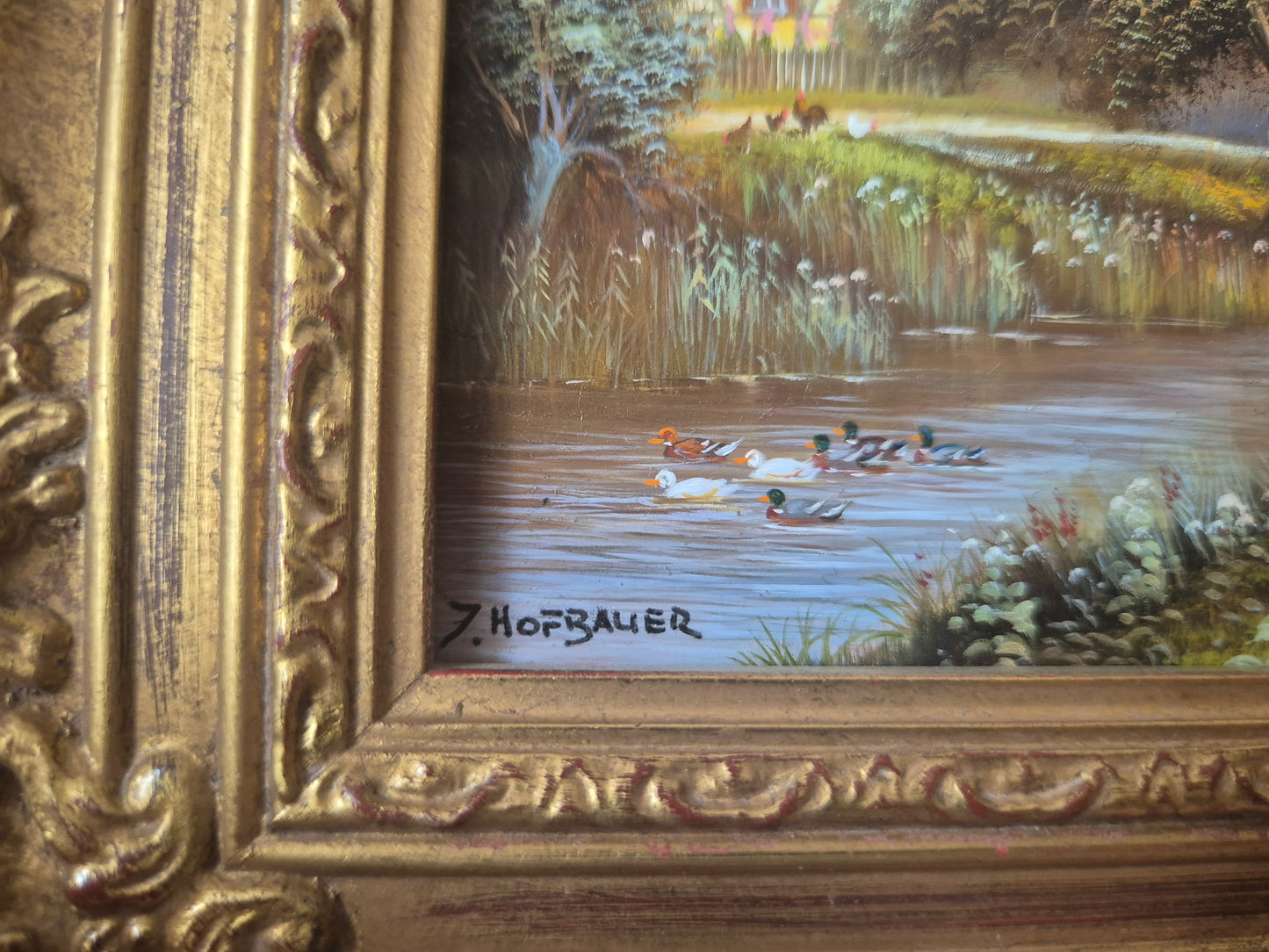 Josef Hofbauer (1907-1998) Ölgemälde Landschaft mit Feldarbeitern