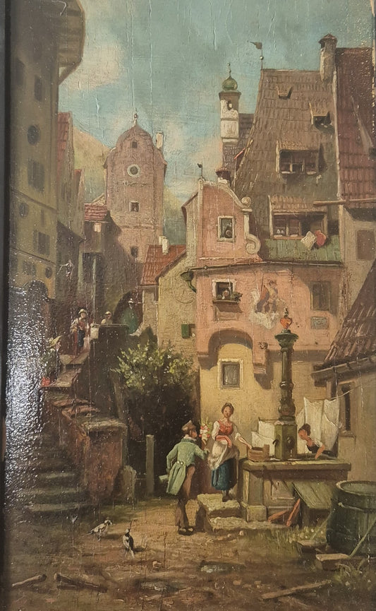 Nach Carl Spitzweg (1807-1885) Ölgemälde Der Ewige Hochzeiter 47×35