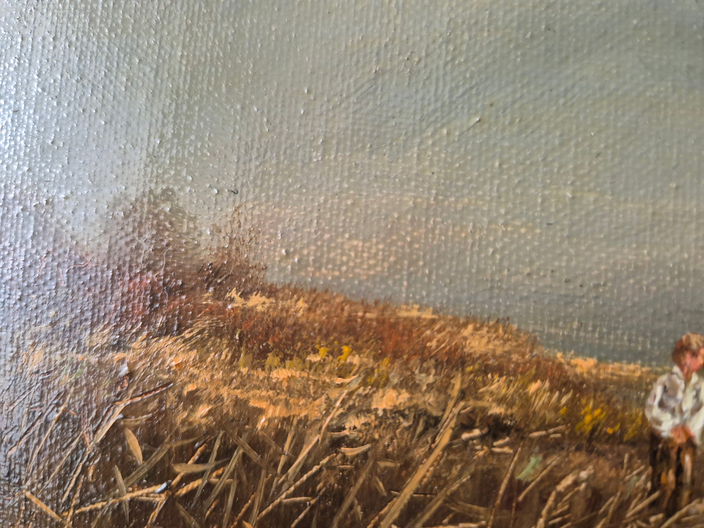 Europäische Schule (XX) Ölgemälde Handsigniert Landschaft mit See