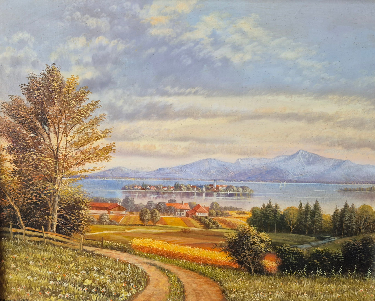 Josef Hofbauer (1907-1998) Ölgemälde Fraueninsel Chiemsee 38x44cm