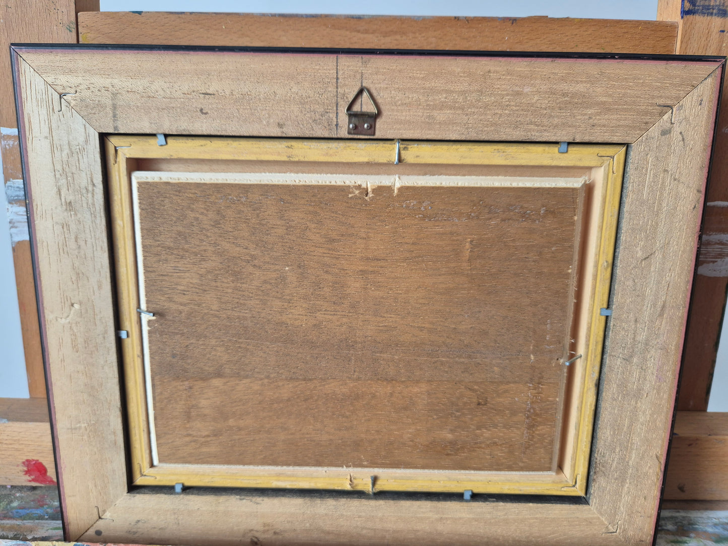 J.v. Heyden (XX)  Ölgemälde Winterlandschaft mit Dorf 21x27cm