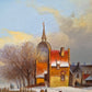 J.v. Heyden (XX)  Ölgemälde Winterlandschaft mit Dorf 21x27cm